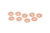 Copper Circle Charm, 50 Raw Copper Circle Connectors With 2 Holes, Findings (10x0.80mm) M013