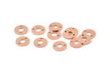 Copper Circle Charm, 50 Raw Copper Circle Connectors With 2 Holes, Findings (10x0.80mm) M013