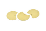 Brass Moon Charm, 6 Raw Brass Moon Stamping Blanks With 2 Holes, Connectors (28x21x0.80mm) M051