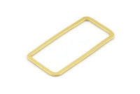 Gold Rectangle Charm, 4 Gold Plated Brass Open Rectangle Connectors (20x40x2x1mm) D1648