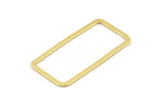 Gold Rectangle Charm, 4 Gold Plated Brass Open Rectangle Connectors (20x40x2x1mm) D1648