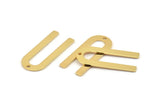 U Shape Charm, 4 Gold Plated Brass U Shaped Charms With 1 Hole, Blanks (30x13x0.80mm) M164 H0900
