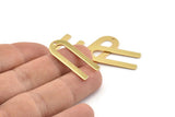 U Shape Charm, 4 Gold Plated Brass U Shaped Charms With 1 Hole, Blanks (30x13x0.80mm) M164 H0900