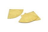 Brass Triangle Charm, 6 Textured Raw Brass Fan Charms With 1 Hole, Stamping Blanks, Findings (40x27x0.80mm) M297