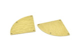 Brass Triangle Charm, 6 Textured Raw Brass Fan Charms With 4 Holes, Stamping Blanks, Findings (40x27x0.80mm) M298
