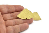 Brass Triangle Charm, 6 Textured Raw Brass Fan Charms With 4 Holes, Stamping Blanks, Findings (40x27x0.80mm) M298