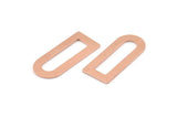 D Shape Charm - 12 Raw Copper D Shape Connectors, Blanks (30x13x0.80mm) M069