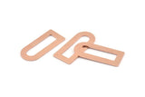 D Shape Charm - 12 Raw Copper D Shape Connectors, Blanks (30x13x0.80mm) M069