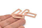D Shape Charm - 12 Raw Copper D Shape Connectors, Blanks (30x13x0.80mm) M069