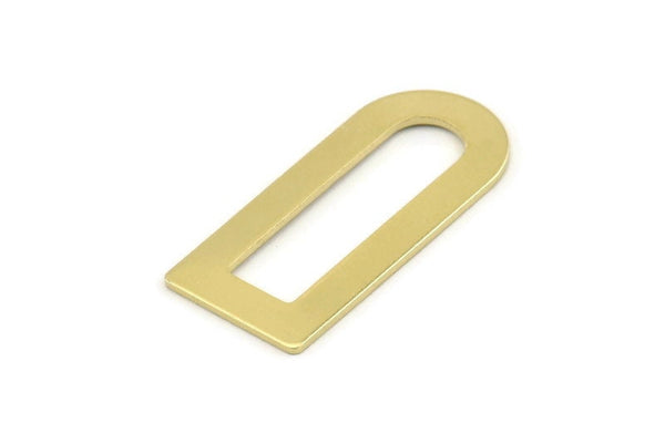 D Shape Charm - 12 Raw Brass D Shape Connectors, Blanks (30x13x0.80mm) M070