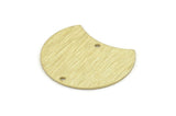 Brass Moon Charm, 6 Textured Raw Brass Moon Charms With 2 Holes, Stamping Blanks (28x21x0.80mm) M066