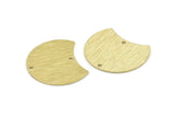 Brass Moon Charm, 6 Textured Raw Brass Moon Charms With 2 Holes, Stamping Blanks (28x21x0.80mm) M066