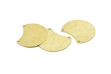 Brass Moon Charm, 6 Textured Raw Brass Moon Charms With 2 Holes, Stamping Blanks (28x21x0.80mm) M067
