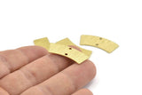 Brass Rectangle Blank, 12 Textured Raw Brass Rectangle Connectors With 2 Holes, Stamping Blanks (28x10x0.80mm) M087