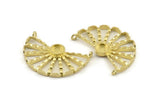 Brass Charm, Raw Brass, Pendant, With 2 Loops, Stone Setting - Pad Size 6mm (35x21mm) N1288