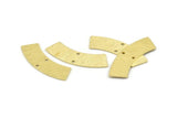 Brass Rectangle Blank 10 Textured Raw Brass Rectangle Connectors With 2 Holes, Stamping Blanks (37x10x0.80mm) M098
