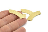 Brass Rectangle Blank, 10 Textured Raw Brass Rectangle Connectors With 2 Holes, Stamping Blanks (37x10x0.80mm) M097