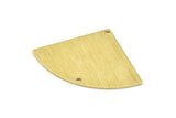 Brass Triangle Charm, 6 Textured Raw Brass Fan Charms With 2 Holes, Stamping Blanks, Findings (40x27x0.80mm) M321