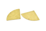 Brass Triangle Charm, 6 Textured Raw Brass Fan Charms With 2 Holes, Stamping Blanks, Findings (40x27x0.80mm) M321