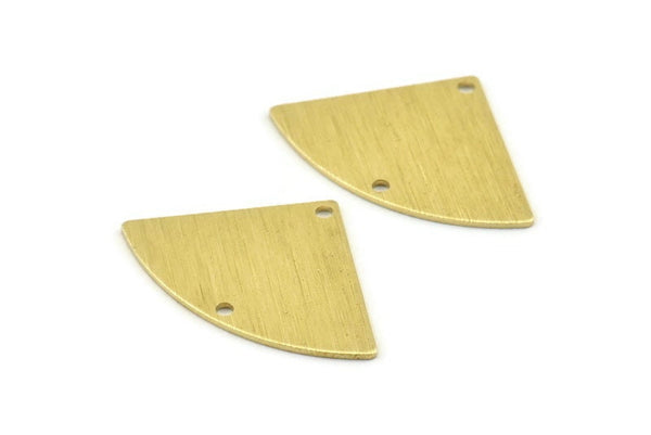 Brass Triangle Charm, 10 Textured Raw Brass Fan Charms With 2 Holes, Stamping Blanks, Findings (30x19x0.80mm) M323