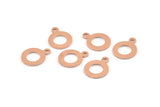 Copper Circle Charm, 50 Raw Copper Circle Charms With 1 Loop, Findings (13x10x0.80mm) M318