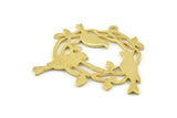 Brass Bird Charm, Raw Brass Bird Pendants With 1 Loop (31x37x1.2mm) N1309