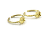 Brass Ring Settings, Raw Brass Adjustable 4 Claw Ring - Ring Stone Setting - Pad Size 6x4mm N1297