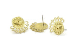 Brass Eye Earring, 6 Raw Brass Eye Stud Earrings (20x18x0.80mm) N1305