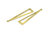 Brass Triangle Charm, 24 Raw Brass Triangle Charms With 1 Hole, Findings (50x11x0.80mm) A1478