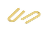 U Shape Charm, 4 Textured Gold Plated Brass U Shaped Charms With 1 Hole, Blanks (30x13x0.80mm) M168