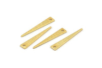 Gold Triangle Charm, 10 Textured Gold Plated Brass Tiny Triangle Charms With 1 Hole, Findings (26x4.5x0.80mm) M137