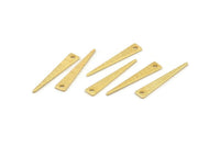 Gold Triangle Charm, 10 Textured Gold Plated Brass Tiny Triangle Charms With 1 Hole, Findings (26x4.5x0.80mm) M137