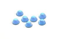 Mavi Cam Kabaşon, 12 Mavi Cam Daire Boncuk (8x5mm)