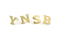 Stud Letter Earring, 6 Gold Plated Brass Letter Alphabets, Uppercase, Letter Initial Blank For Personalized Earrings, Customize Letters