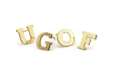 Stud Letter Earring, 6 Gold Plated Brass Letter Alphabets, Uppercase, Letter Initial Blank For Personalized Earrings, Customize Letters