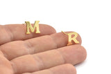 Stud Letter Earring, 6 Gold Plated Brass Letter Alphabets, Uppercase, Letter Initial Blank For Personalized Earrings, Customize Letters