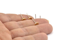 Brass Round Earring 12 Raw Brass Round Stud Earrings (6x0.80mm) M035 A1515