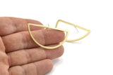 Brass Half Moon Earring, 6 Raw Brass Semi Circle Stud Earrings (23x45x2x1mm) D1493 A1457