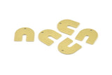 Brass U Shape Charm, 24 Raw Brass U Shaped Charms With 1 Hole, Blank (15x0.80mm) M329