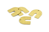 Brass U Shape Charm, 24 Textured Raw Brass U Shaped Charms With 1 Hole, Blank (15x0.80mm) M332