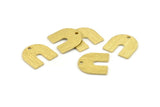 Brass U Shape Charm, 12 Textured Raw Brass U Shaped Charms With 1 Hole, Blank (15x1mm) M03328