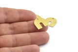 Brass U Shape Charm, 12 Textured Raw Brass U Shaped Charms With 1 Hole, Blank (15x1mm) M03328