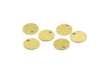 Brass Round Tag, 24 Textured Raw Brass Round Tags With 1 Hole, Stamping Tags (10x0.80mm) M335