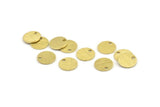 Brass Round Tag, 24 Textured Raw Brass Round Tags With 1 Hole, Stamping Tags (10x0.80mm) M335