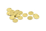 Brass Round Tag, 24 Textured Raw Brass Round Tags With 1 Hole, Stamping Tags (10x0.80mm) M335