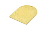 D Shape Charm, 4 Textured Raw Brass D Shaped Charms With 1 Hole, Stamping Blanks, Findings (35x28x0.80mm) M349