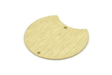 Brass Moon Charm, 4 Textured Raw Brass Moon Stamping Blanks With 2 Holes, Connectors (35x28x0.80mm) M104
