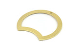 Brass Moon Charm, 10 Raw Brass Moon Charms With 1 Hole (35x28x0.80mm) M119