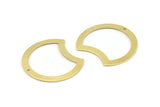 Brass Moon Charm, 10 Raw Brass Moon Charms With 1 Hole (35x28x0.80mm) M119
