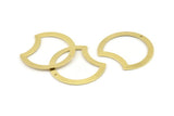 Brass Moon Charm, 10 Raw Brass Moon Charms With 1 Hole (35x28x0.80mm) M119